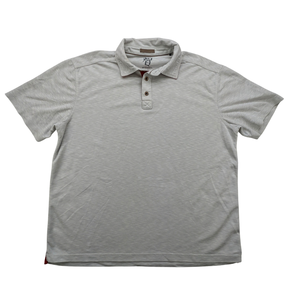 Age Of Wisdom Shirt Mens Large Gray Polo Short Sleeve Casual Golf Button Up